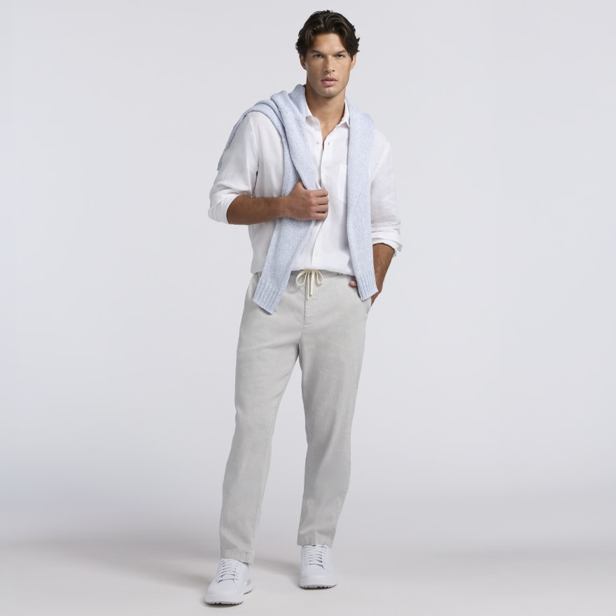 LTD RELEASE WASHED LINEN LONG SLEEVE SHIRT in Snow - Alternate Image 1