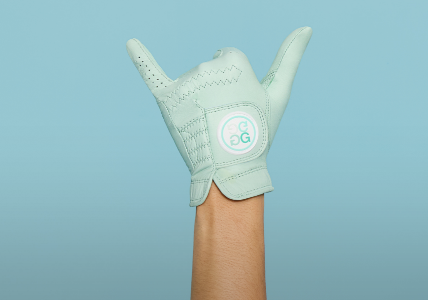 Green golf glove