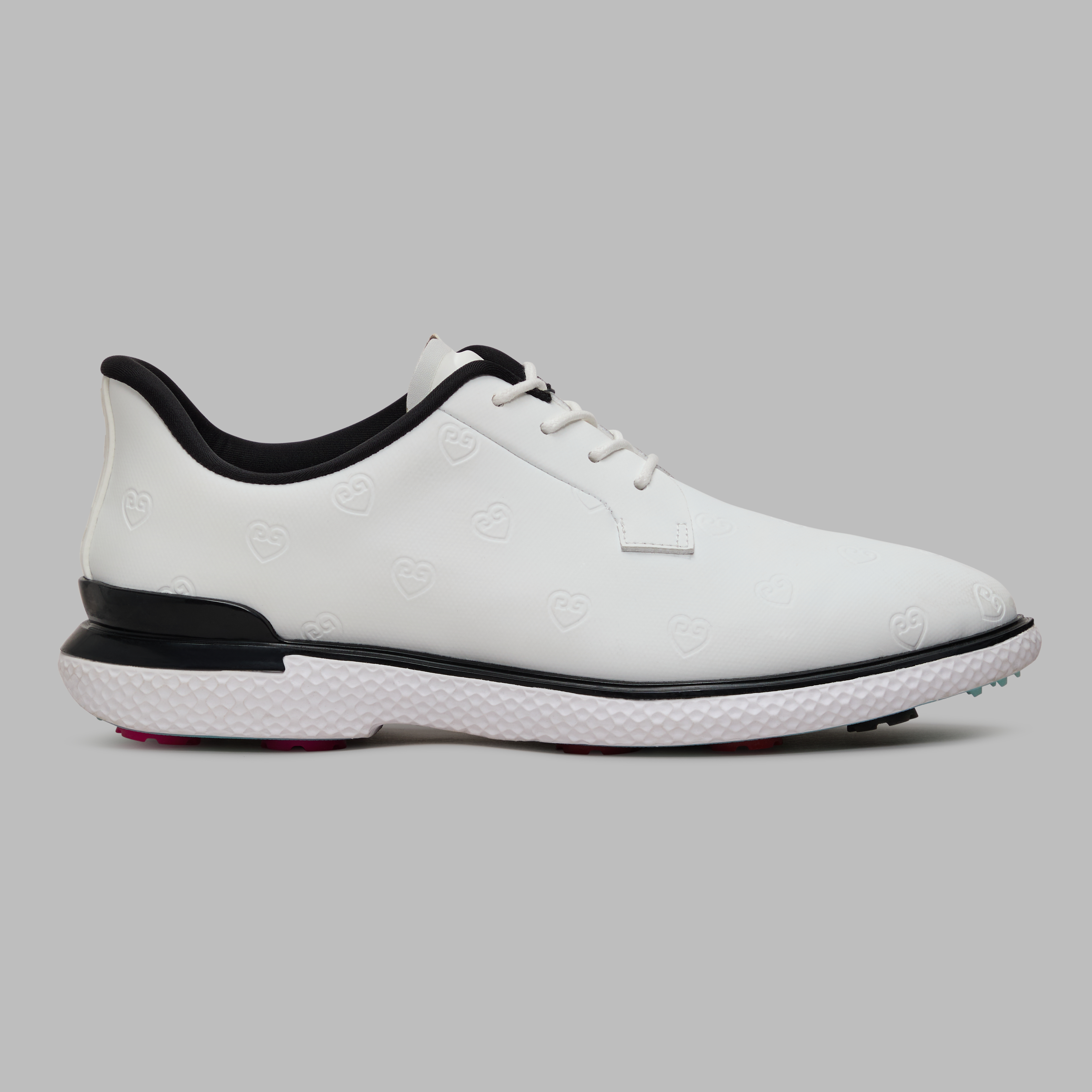 G/Fore Women's Snow / Onyx - Ltd Release Gallivan2r Debossed Heart G's Kiltie Golf Shoe