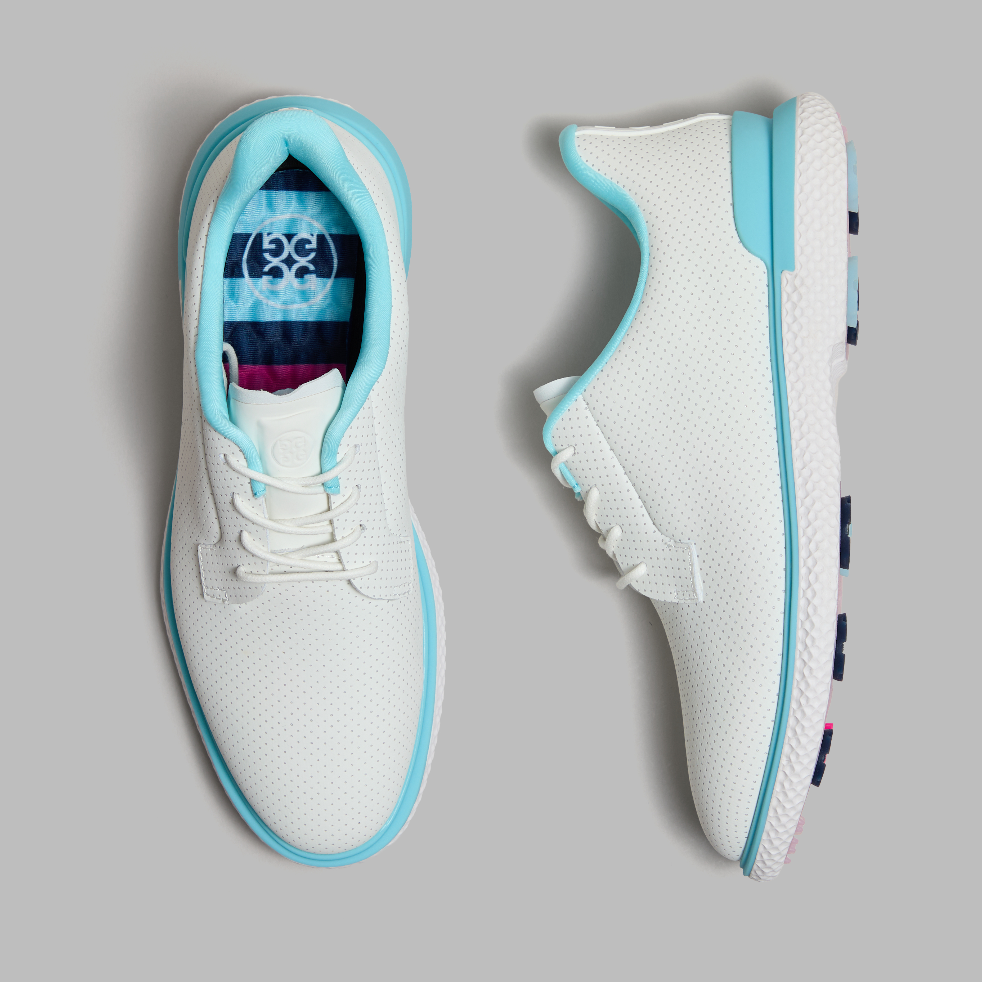 G/Fore Women's Snow / Cenote - Gallivan2r Perforated Kiltie Golf Shoe