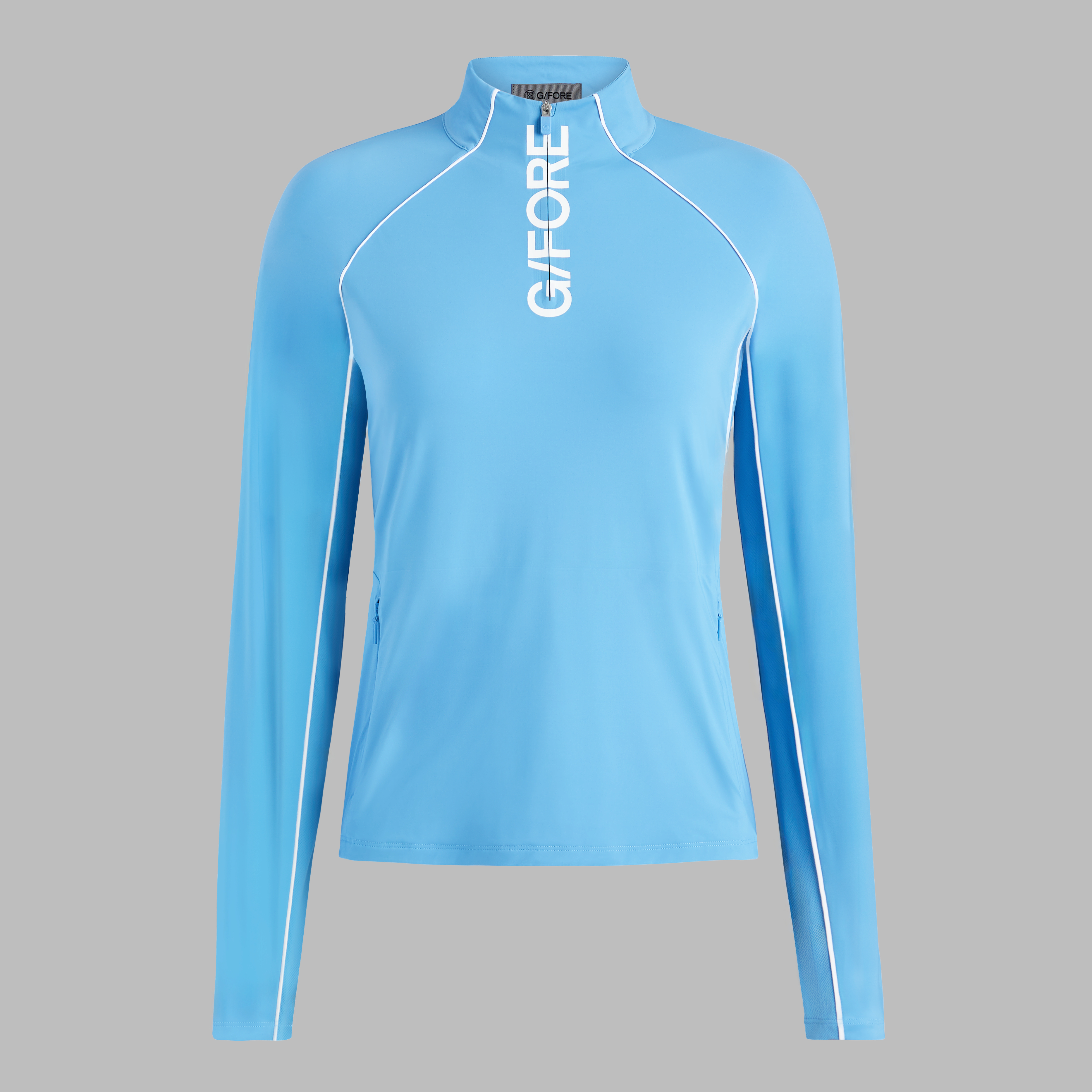 G/Fore Azul - Contrast Mesh Silky Tech Nylon 1/4 Zip Pullover