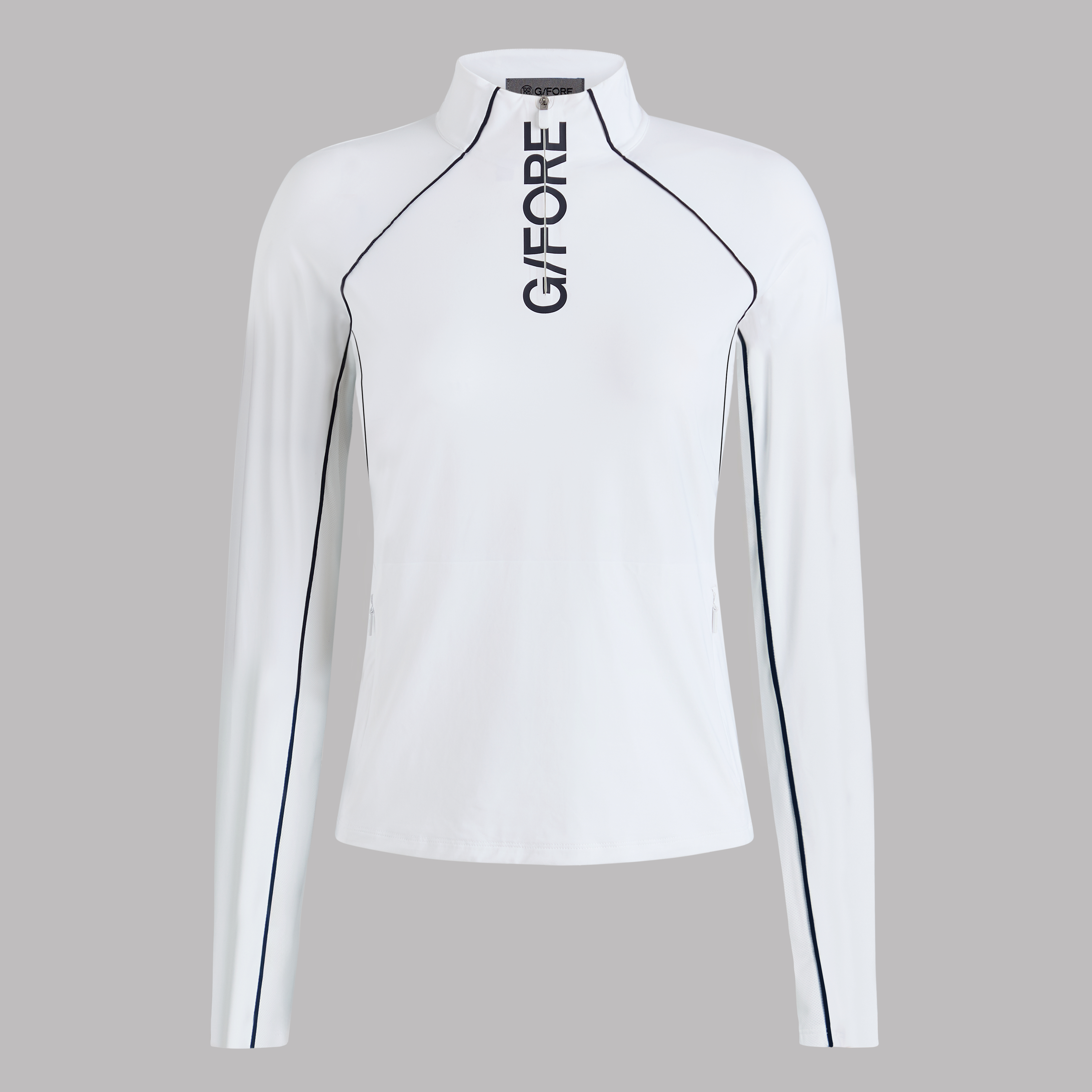 G/Fore Snow - Contrast Mesh Silky Tech Nylon 1/4 Zip Pullover