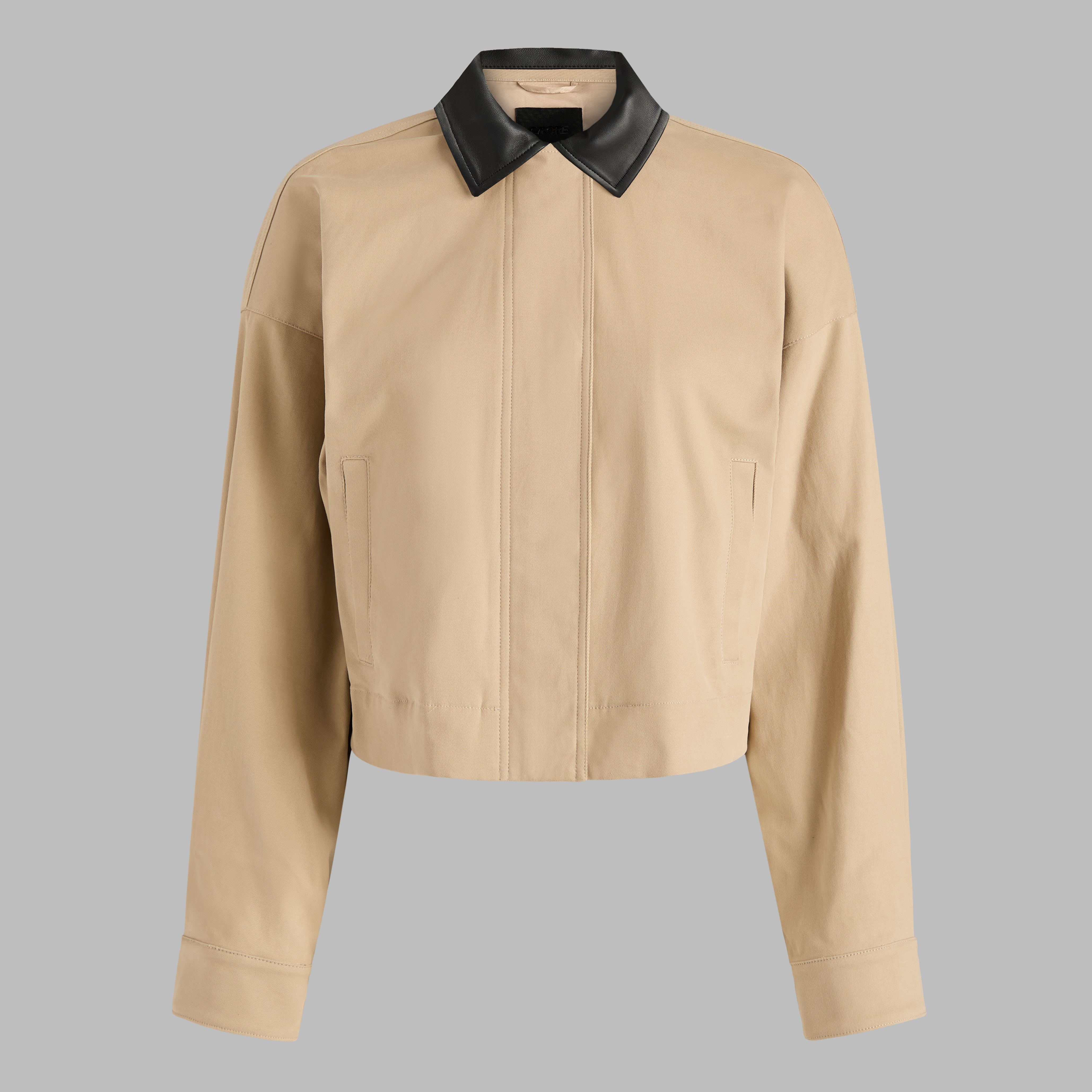 G/Fore Pumice - Ltd Release Leather Collar Tri-Cotton Cropped Jacket