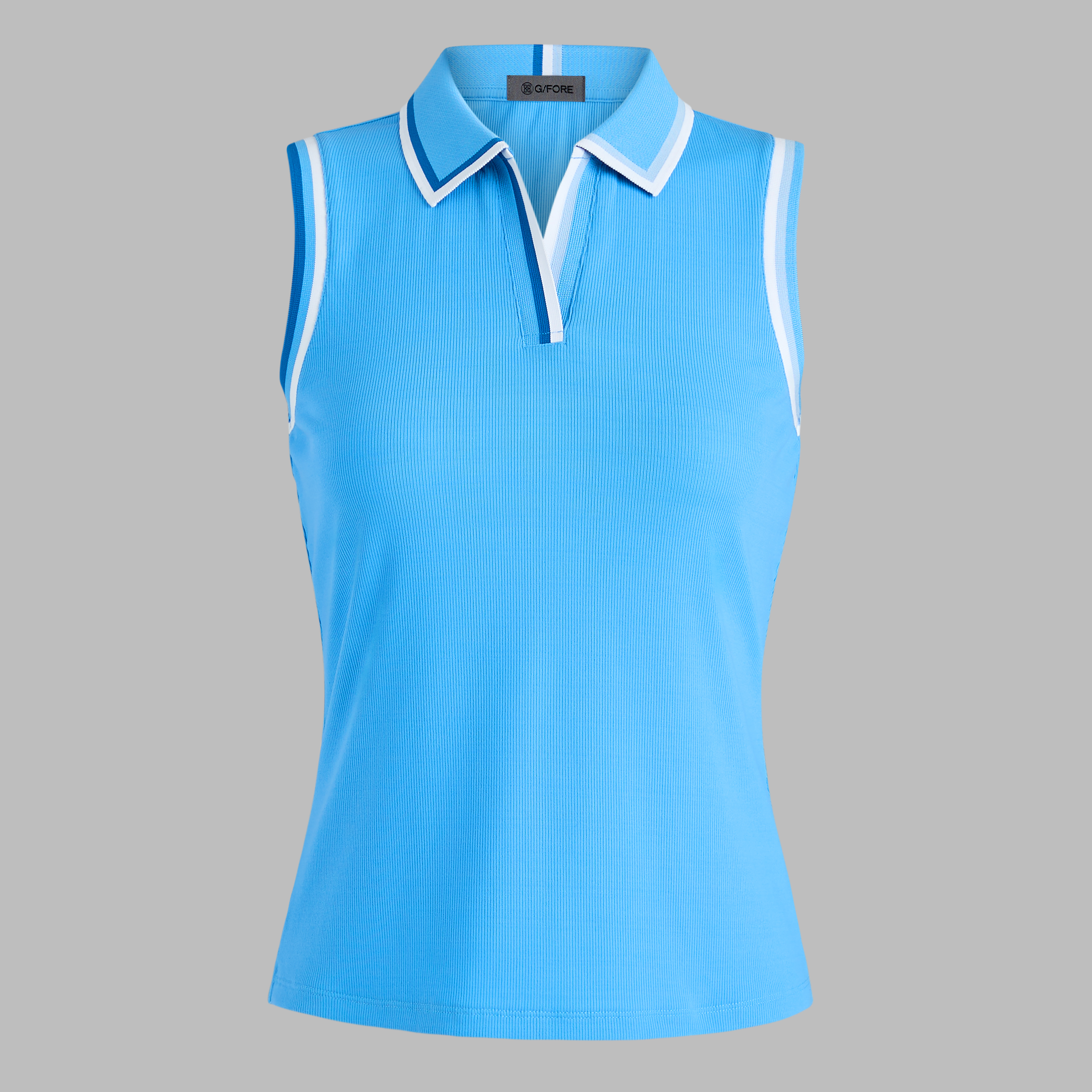 G/Fore Azul - Johnny Collar Ribbed Tech Sleeveless Polo