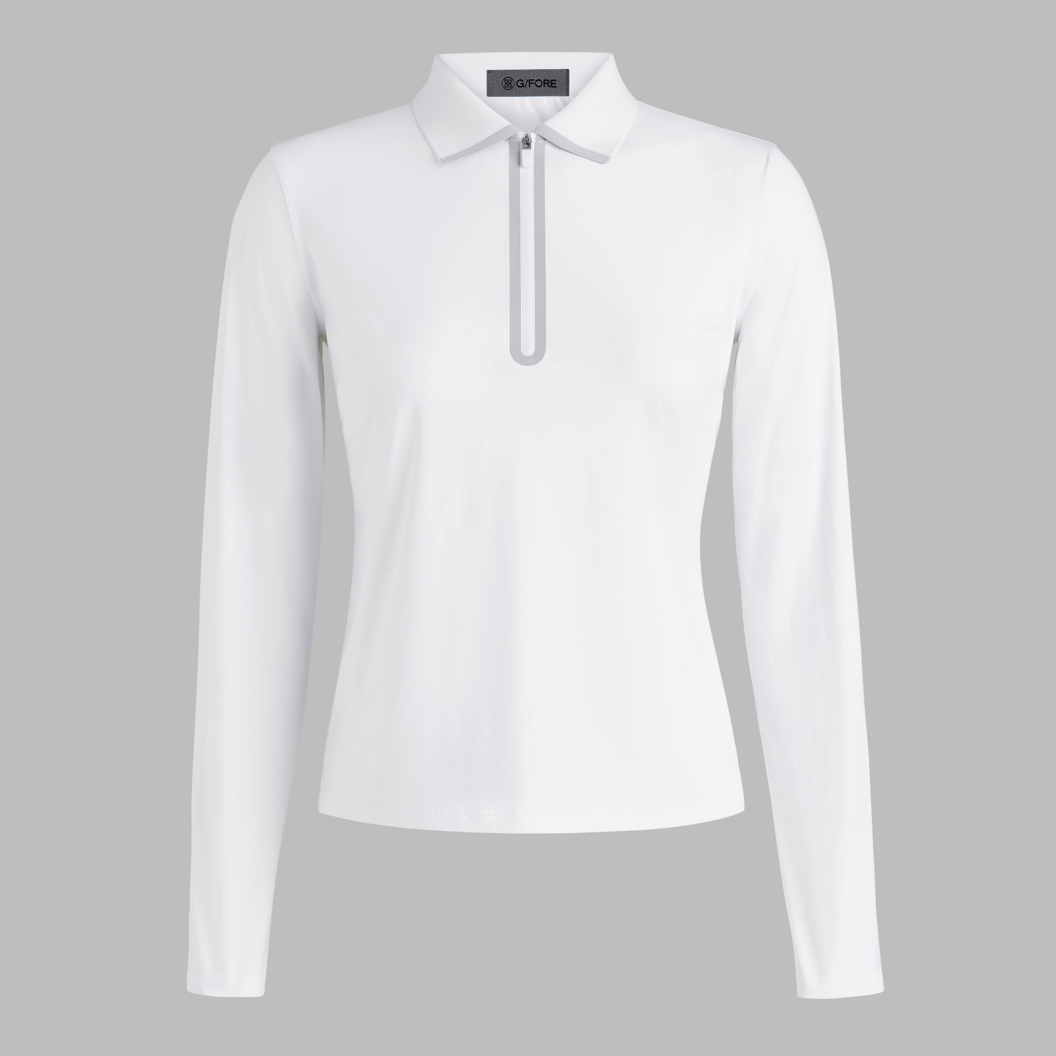 G/Fore Snow - Silky Tech Nylon Long Sleeve Zip Polo