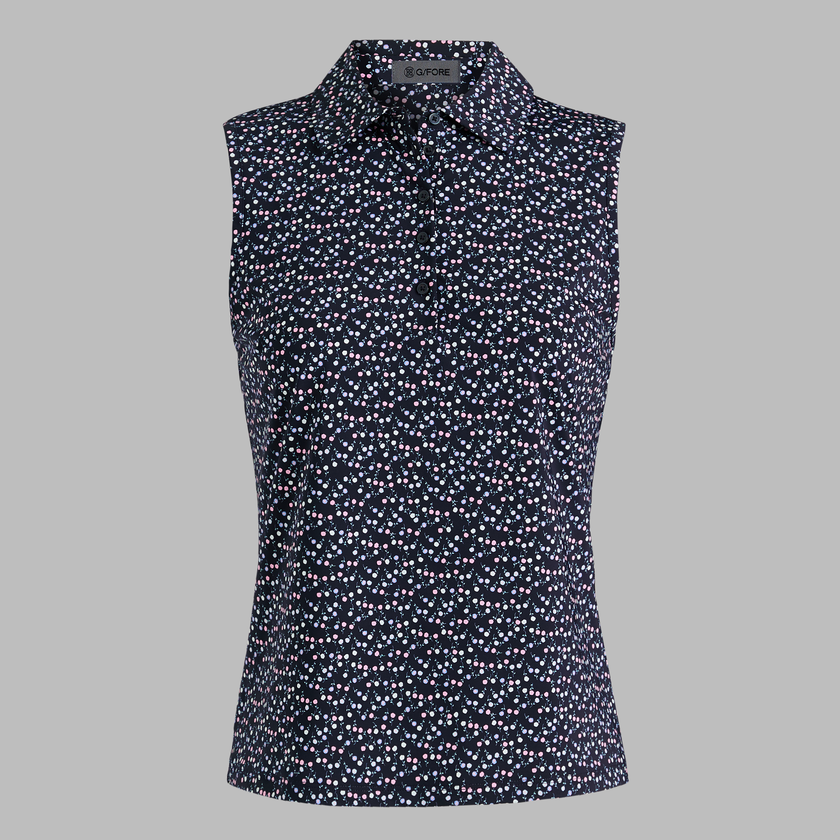 G/Fore Azul / Twilight - Aye Poppy Silky Tech Nylon Sleeveless Polo