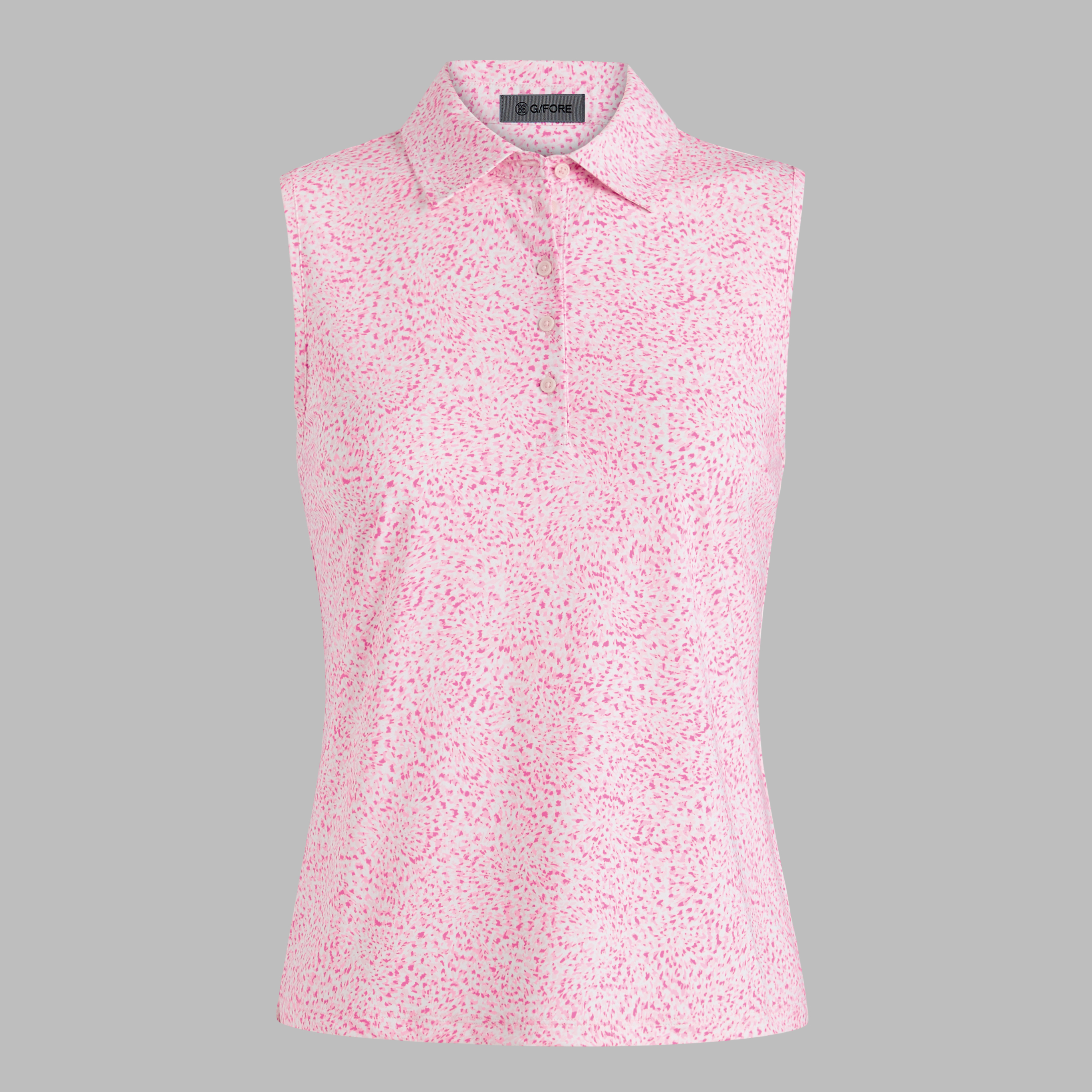 G/Fore Blush - Fireworks Silky Tech Nylon Sleeveless Polo