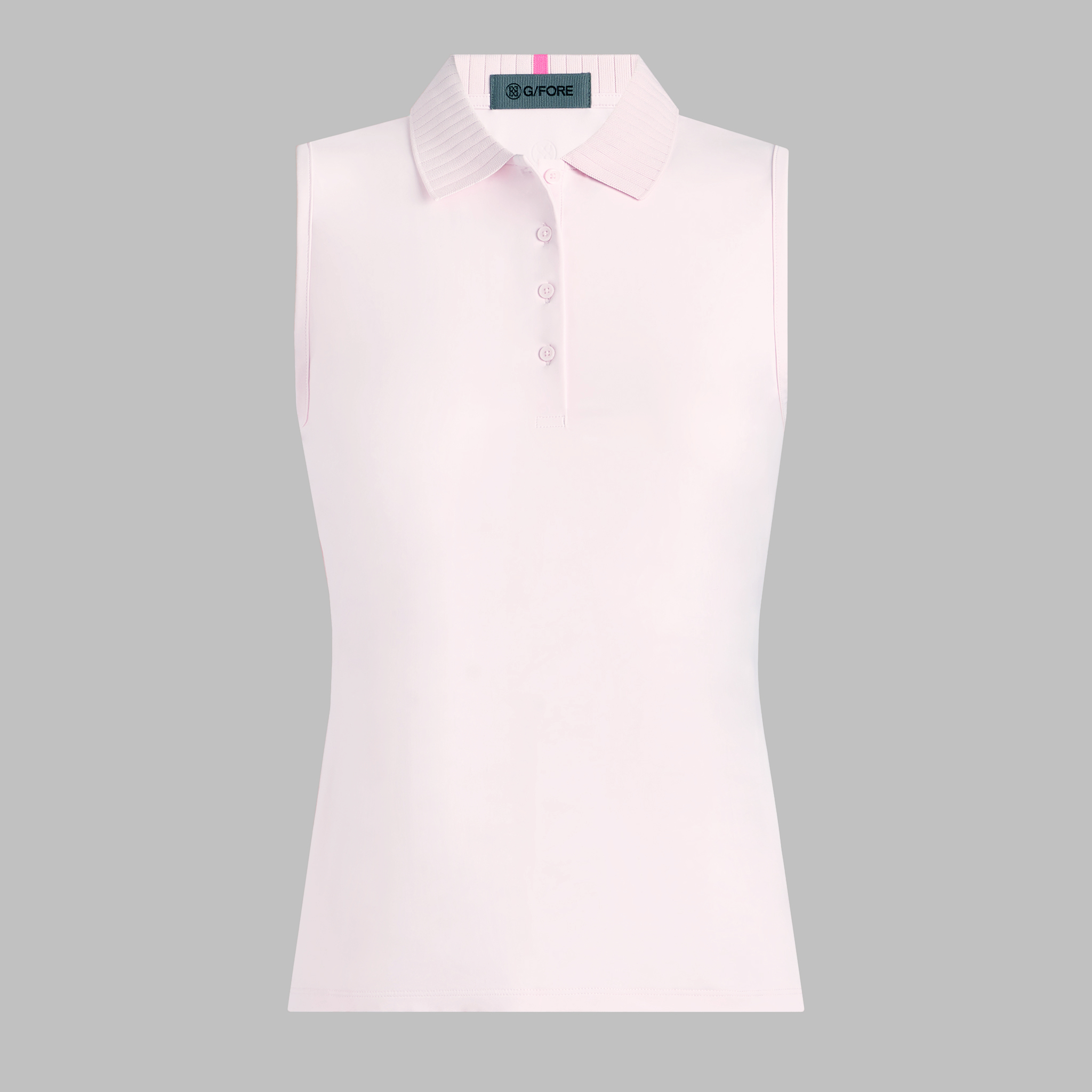 G/Fore Blush - Pleated Collar Silky Tech Nylon Sleeveless Polo