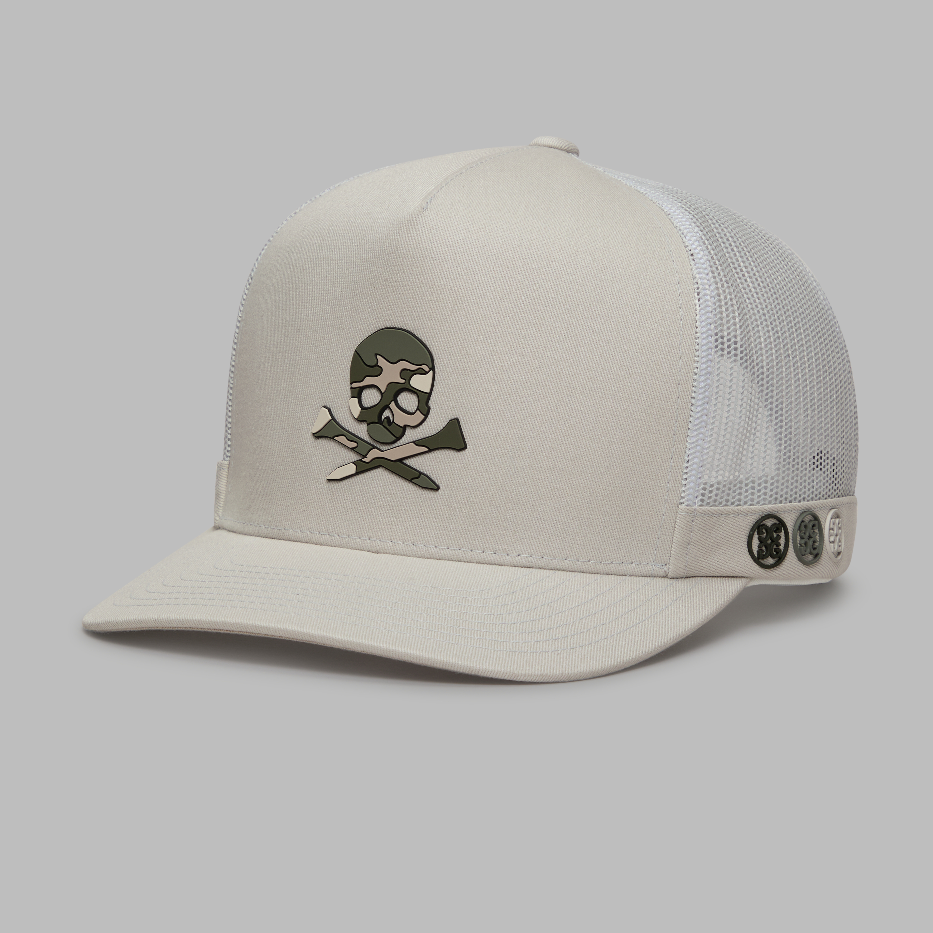 G/Fore Pumice - Camo Skull & Tees Tall Trucker Hat