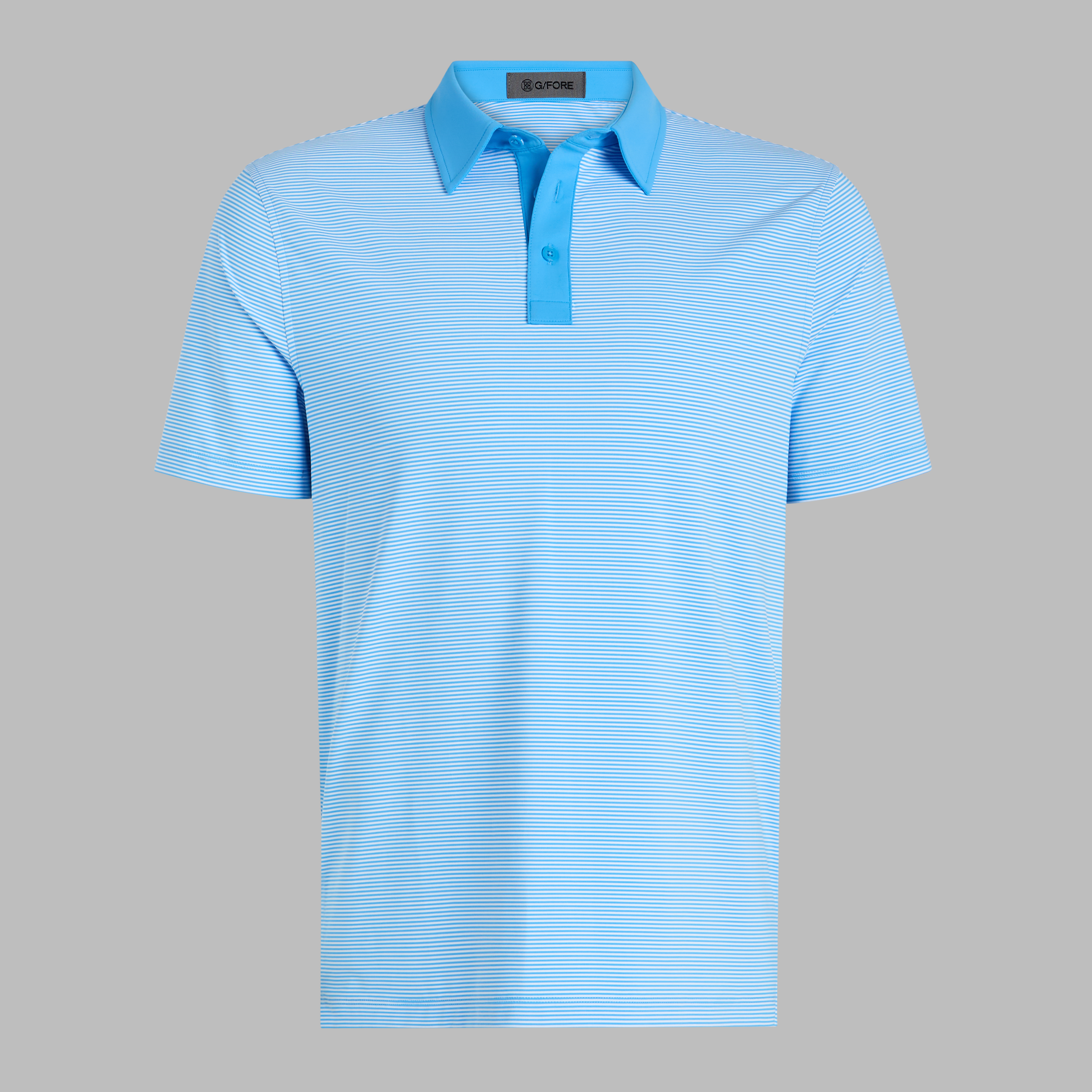 G/Fore Azul - Feeder Stripe Fine Tech Jersey Polo