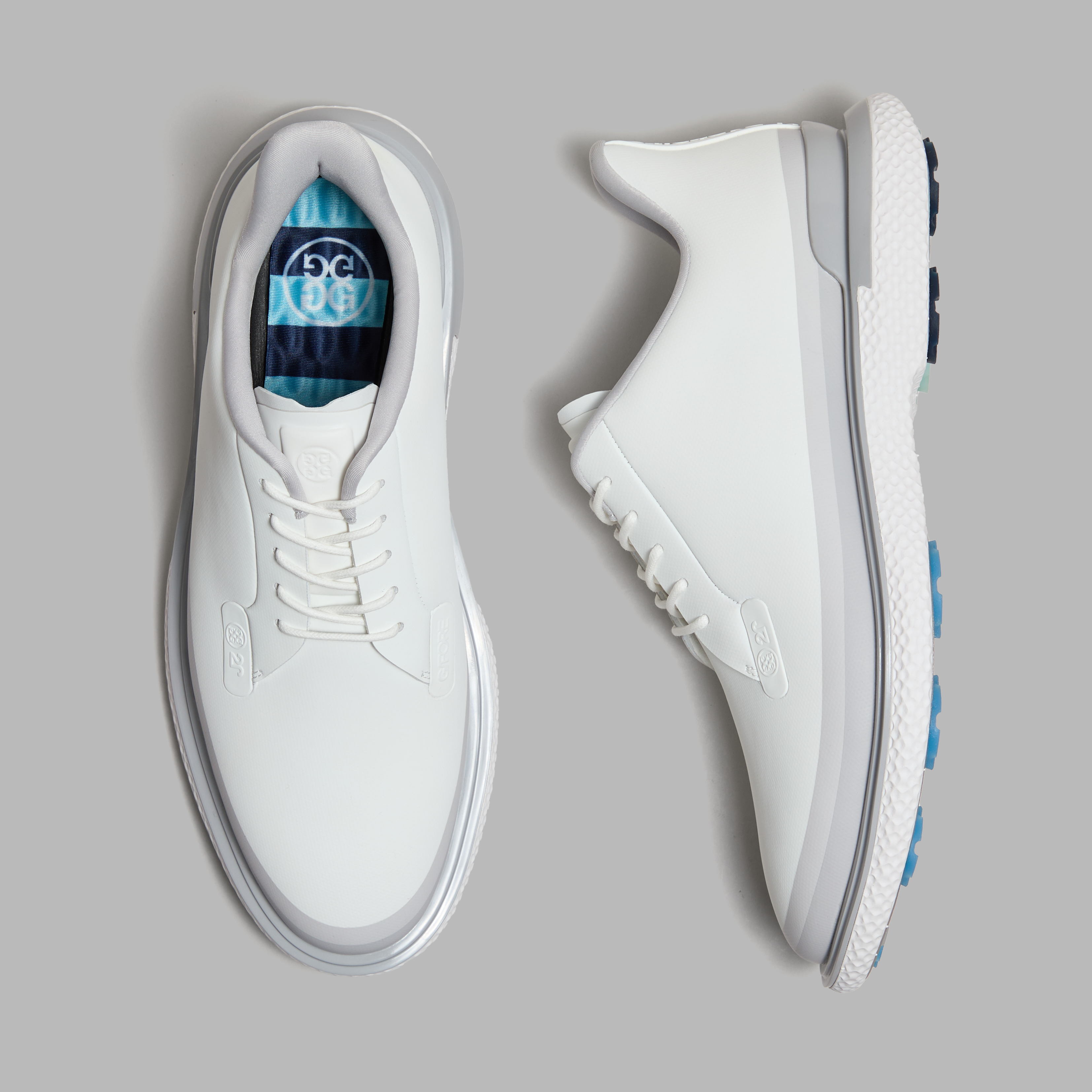 G/Fore Men's Snow / Nimbus - Gallivan2r Tuxedo Stripe Golf Shoe