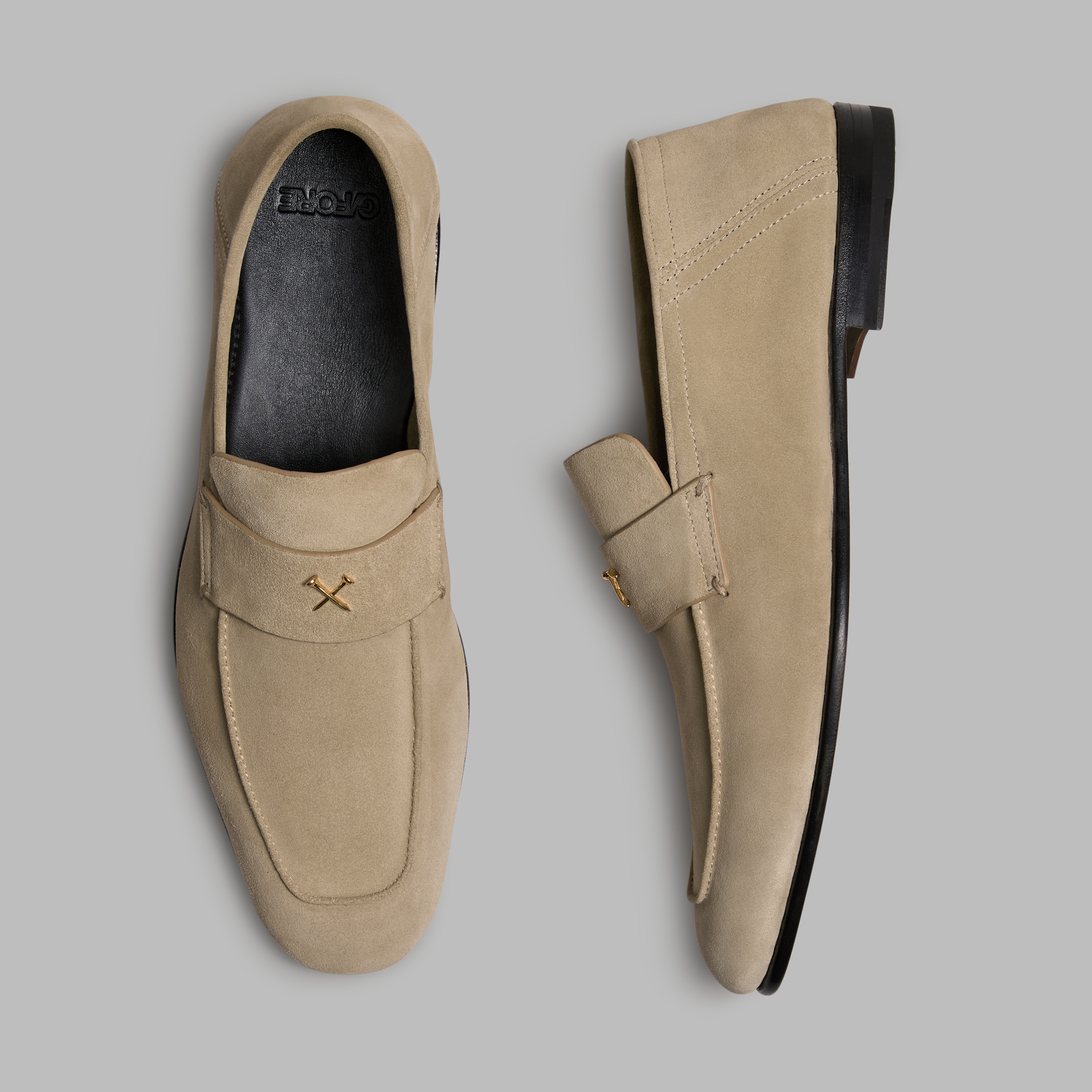 G/Fore Men's Pumice - Metal Tees Suede Flex Loafer
