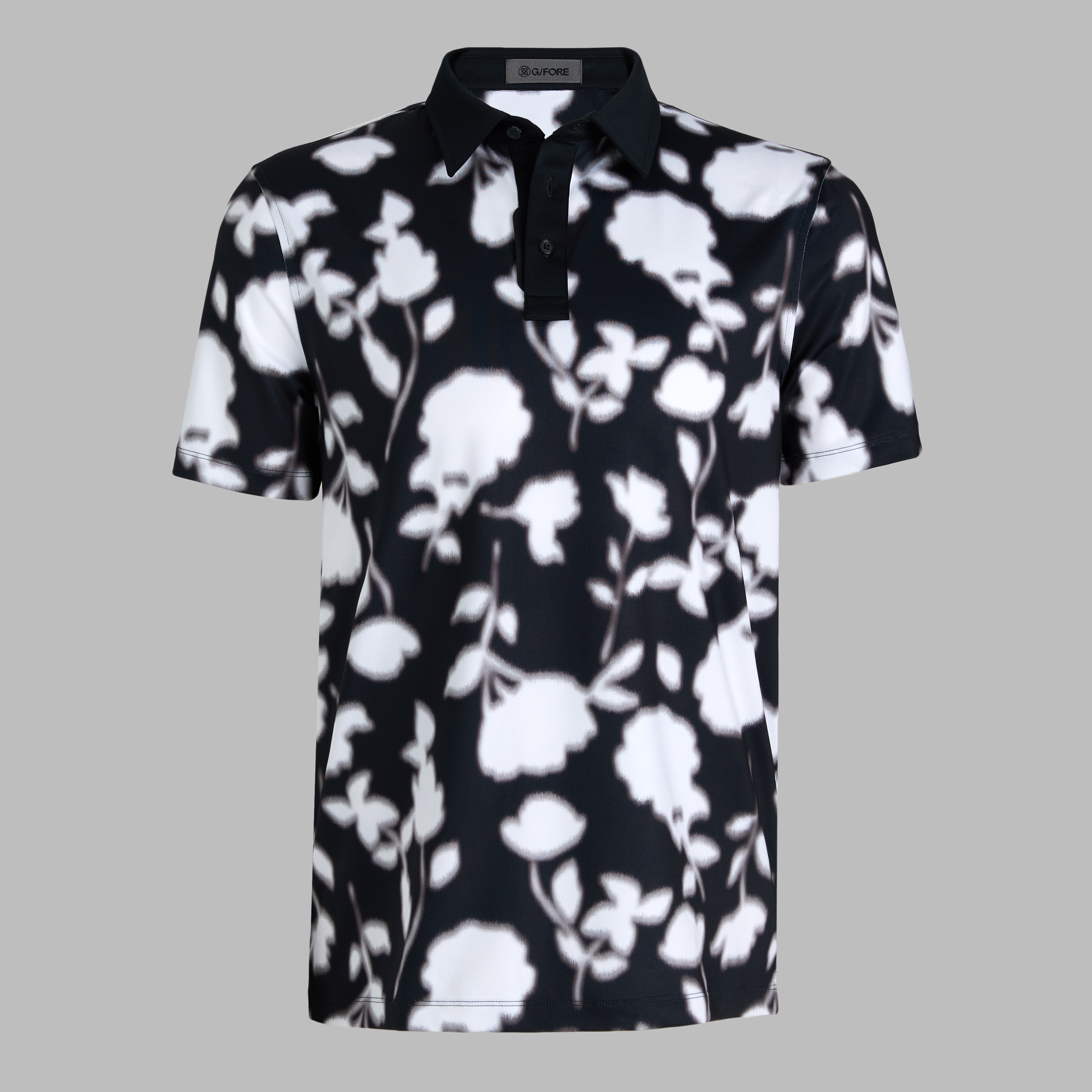 G/Fore Onyx - Blur Floral Tech Jersey Polo