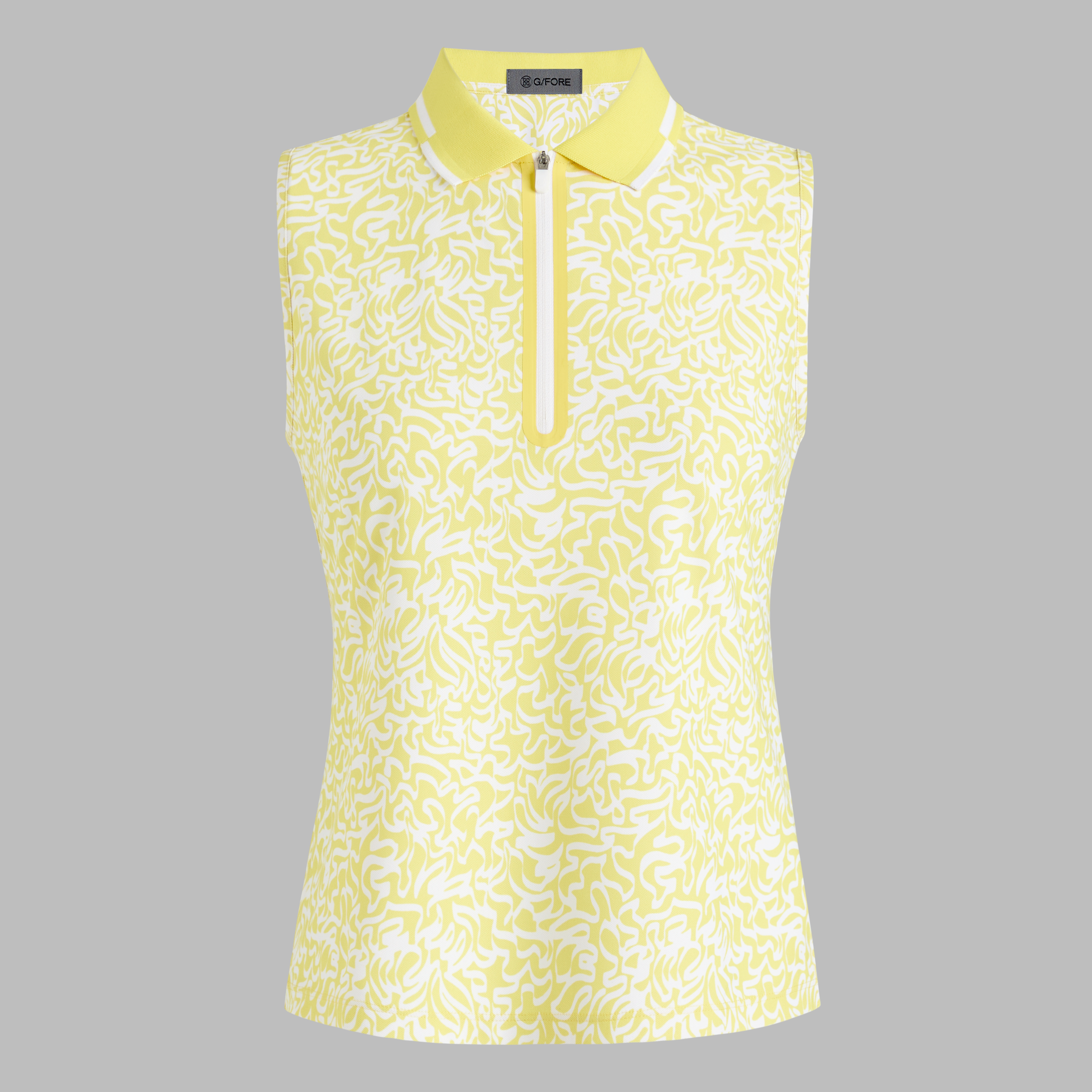G/Fore Canary - Scribble Tech Piqué Sleeveless Polo
