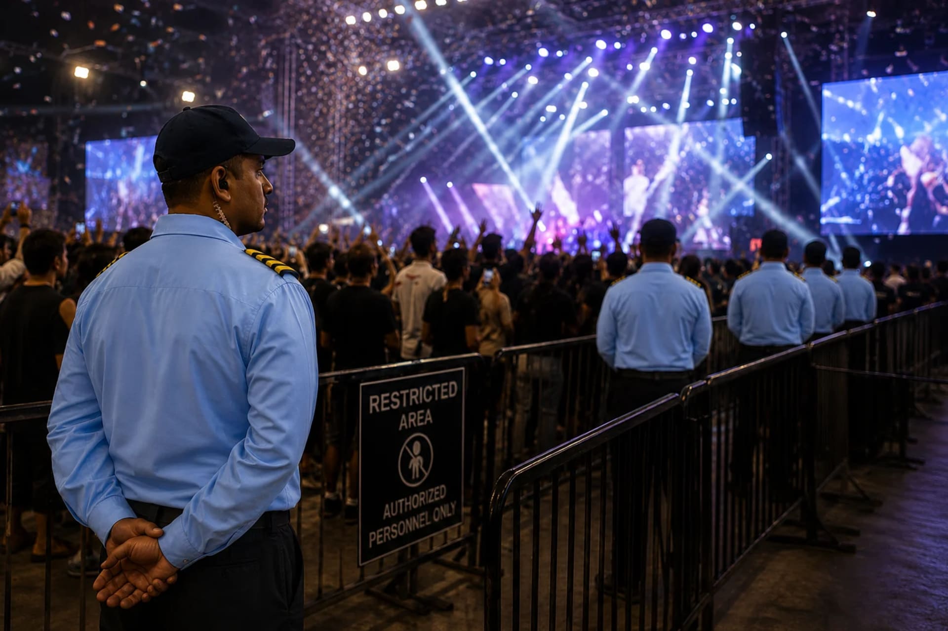 Bouncers deployed at an event venue
