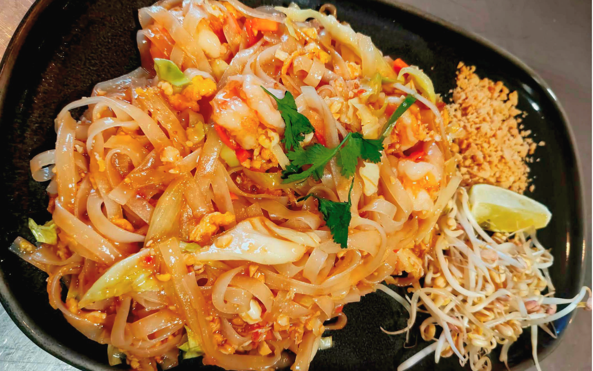 Freshly cooked Thai cuisine close-up
