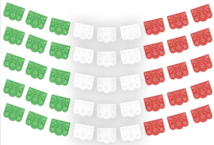 DESTELLO TRICOLOR PLASTICO PICADO MEXICANO - Papel Picado Artesanal DecorameC