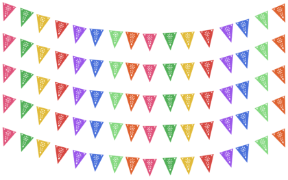 Banderín Calado con Flor Tira de Plástico Triangular | Papel Picado DecorameC Huixcolotla Puebla banderin calado colores con flor Tira de Plastico Triangular - Papel Picado Artesanal DecorameC