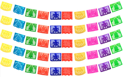 Enramada de Plástico Picado para Navidad | Papel Picado | Papel Picado DecorameC Huixcolotla Puebla Enramada Plastico Picado Navidad 25 de Diciembre Papel Picado DECORAMEC - Papel Picado Artesanal DecorameC