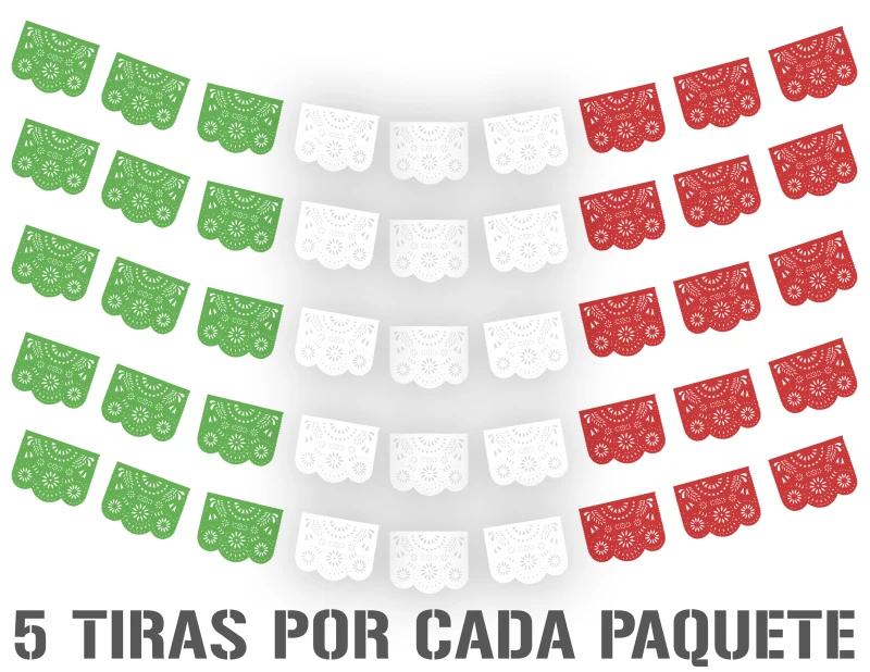 DESTELLO TRICOLOR PLASTICO PICADO MEXICANO