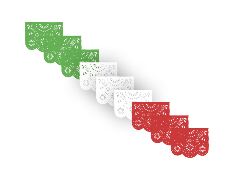 DESTELLO TRICOLOR PLASTICO PICADO MEXICANO