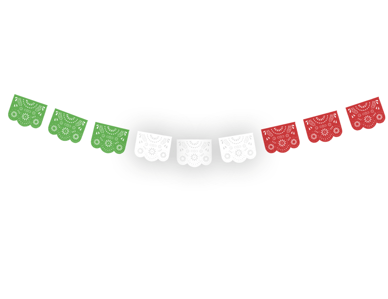 DESTELLO TRICOLOR PLASTICO PICADO MEXICANO