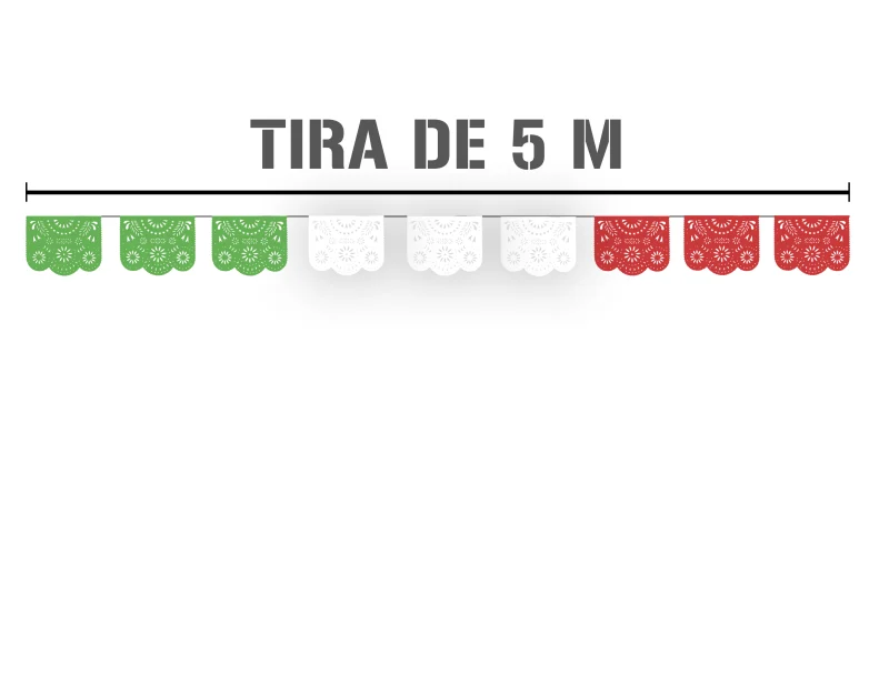 DESTELLO TRICOLOR PLASTICO PICADO MEXICANO