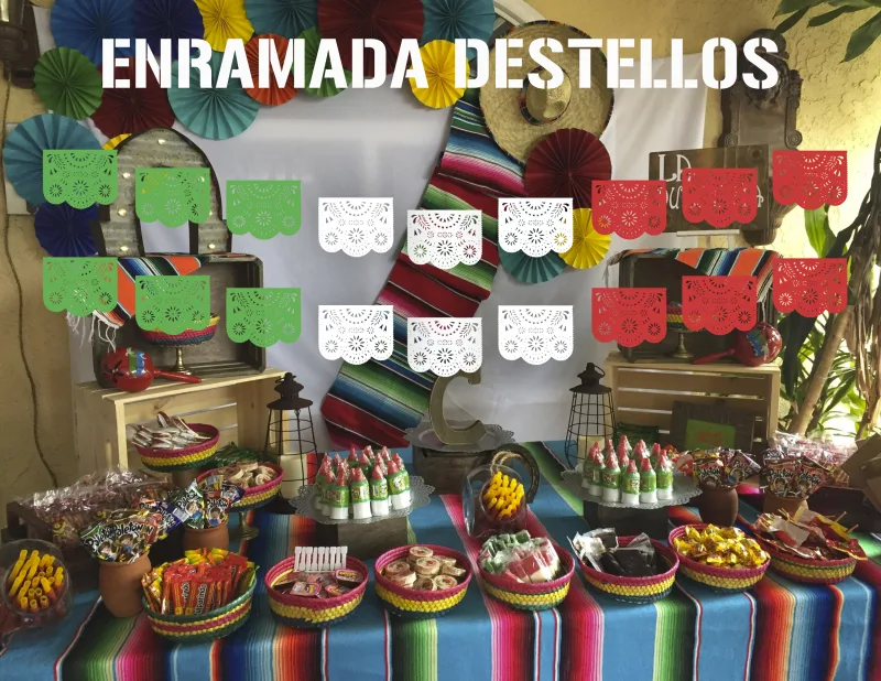 DESTELLO TRICOLOR PLASTICO PICADO MEXICANO