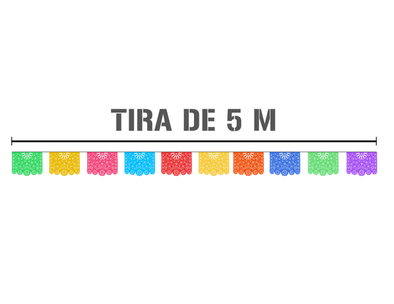 Plastico Picado Brisa Floral Tira de Papel Picado en Plastico Enramada