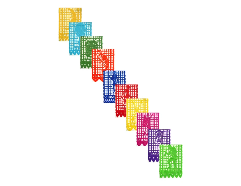 Papel Picado Loteria en tira lista para colgar Plastico Picado