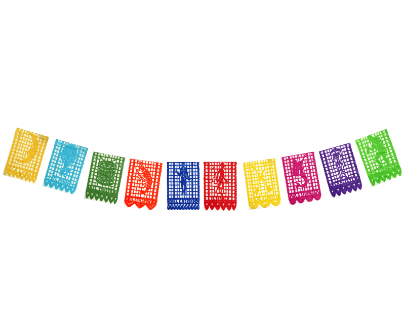 Papel Picado Loteria en tira lista para colgar Plastico Picado
