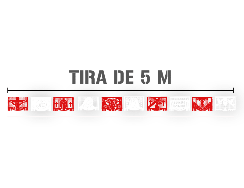 Enramada Semana Santa Plastico Picado Rojo y Blanco