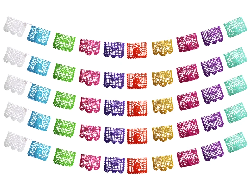 Enramada de Unicornio Papel Picado Cumpleaños Plastico Picado