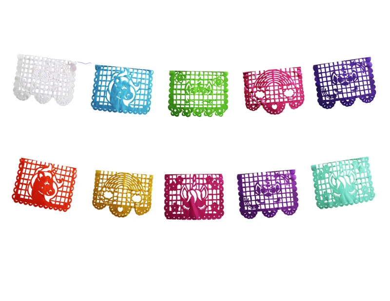 Enramada de Unicornio Papel Picado Cumpleaños Plastico Picado 