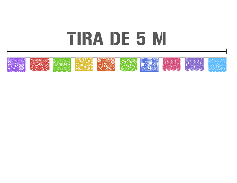 Tira de Papel Picado Boda Plastico Picado Colores