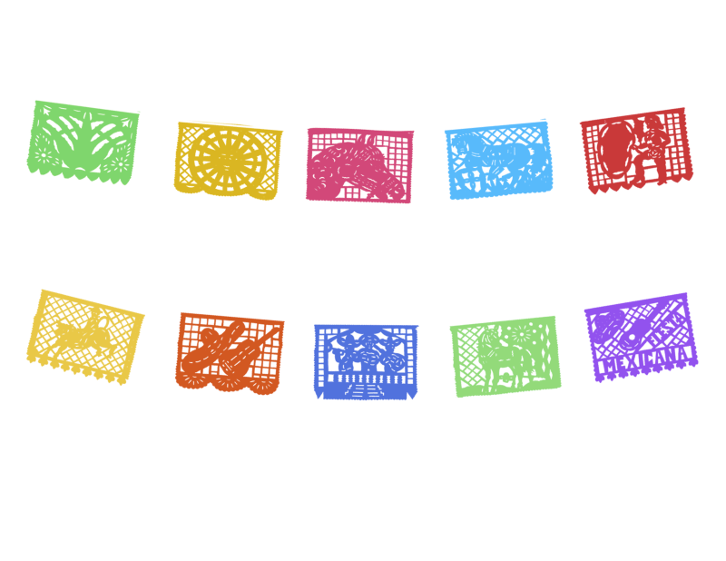 Tira de Plastico Picado Fiesta Mexicana