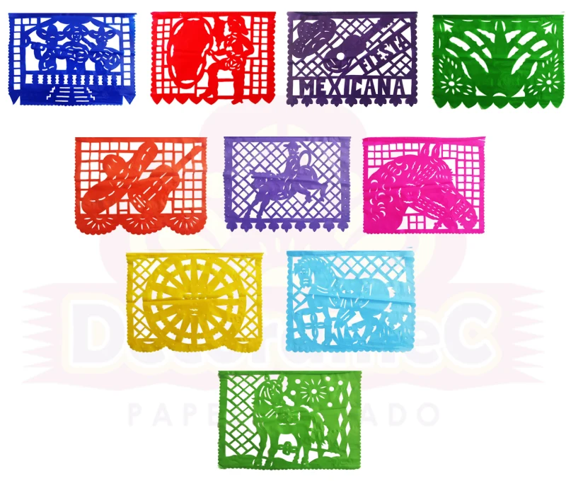 Tira de Plastico Picado Fiesta Mexicana 