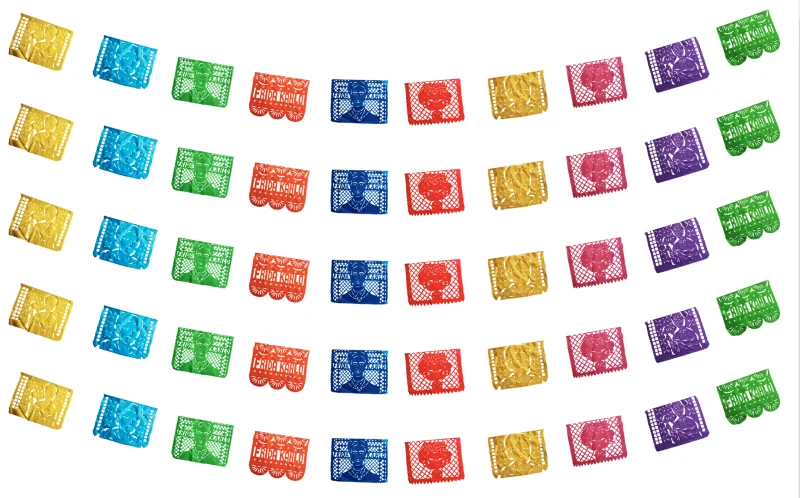 Papel Picado Frida Kahlo lista para colgar