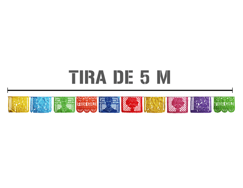 Papel Picado Frida Kahlo lista para colgar