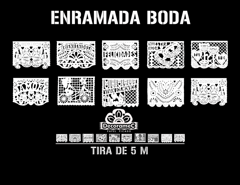 Enramada Tira de Plastico Picado para Boda