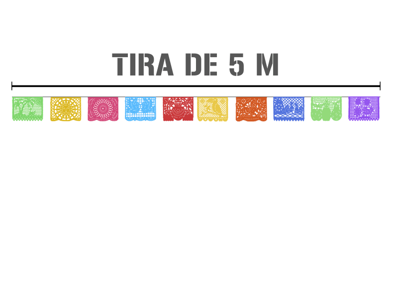 Papel Picado Primavera en Tira de Plastico Picado