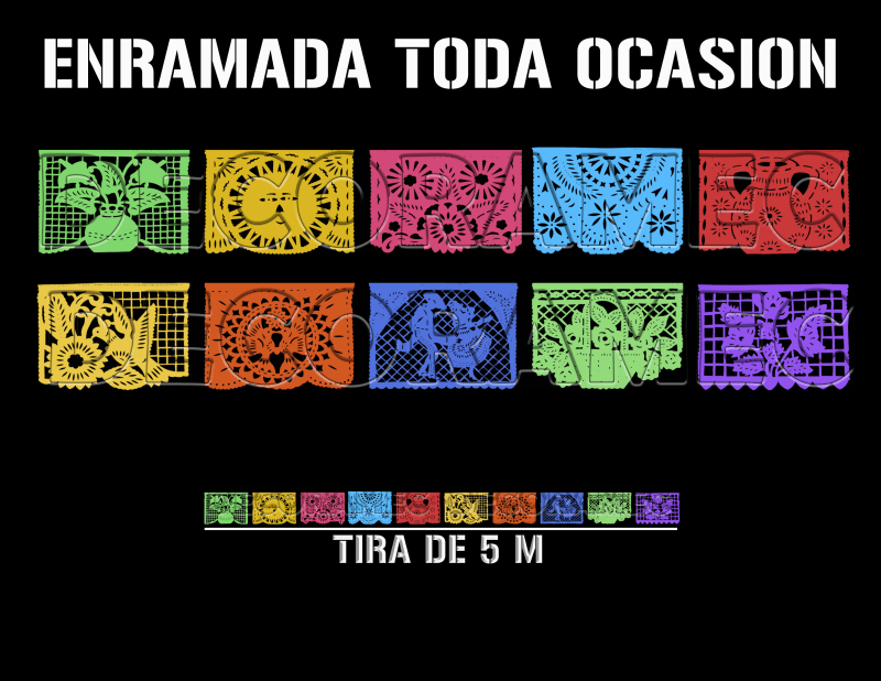 Plastico Picado para Toda Ocasion Enramada Multicolo
