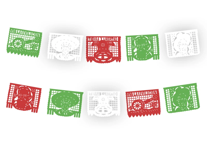 plastico picado revolucion mexicana tira para el 20 de noviembre