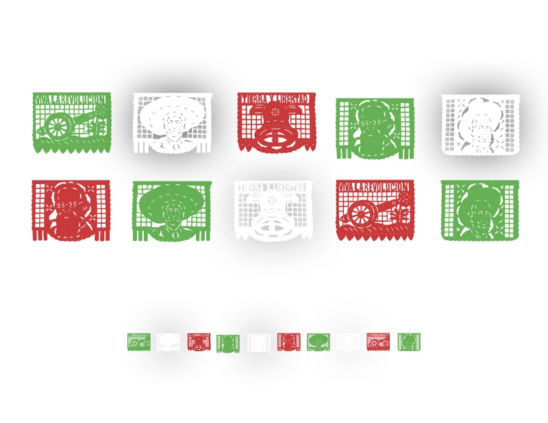 plastico picado revolucion mexicana tira para el 20 de noviembre