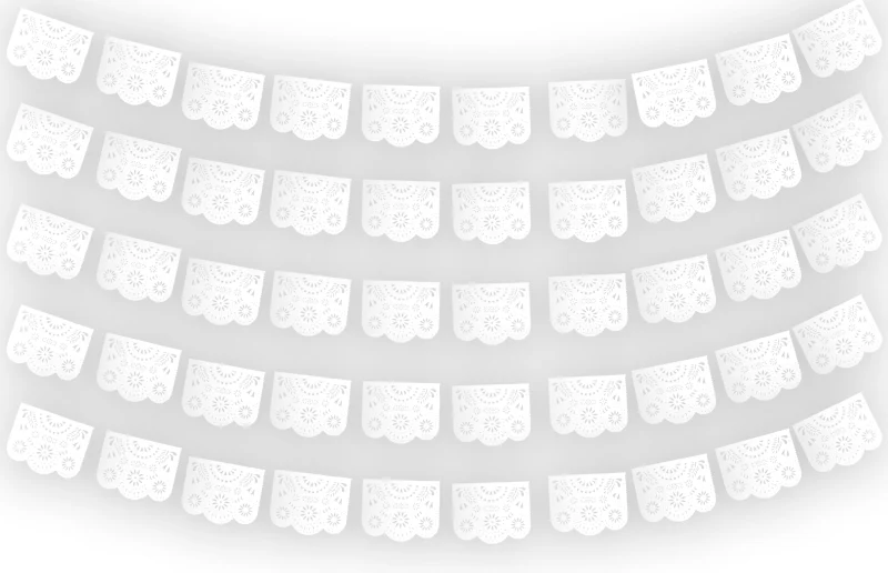 Papel Picado Destello Blanco Ideal Para todo tipo de evento listo para colgar