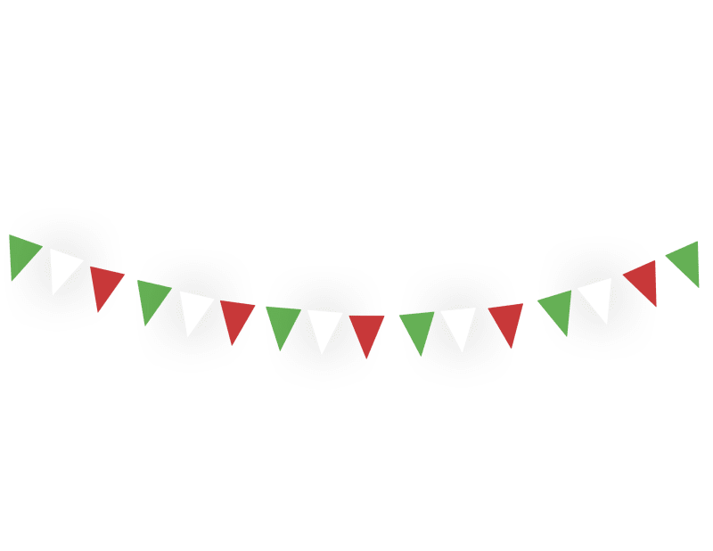 Banderin Liso Tricolor en tira de Plastico Picado