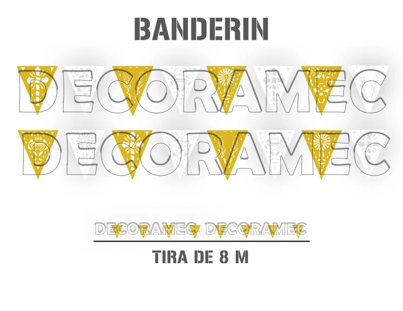Banderin Religioso Amarillo con Blanco listo para colgar