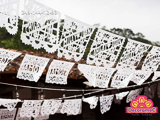 decoracion de papel picado para boda