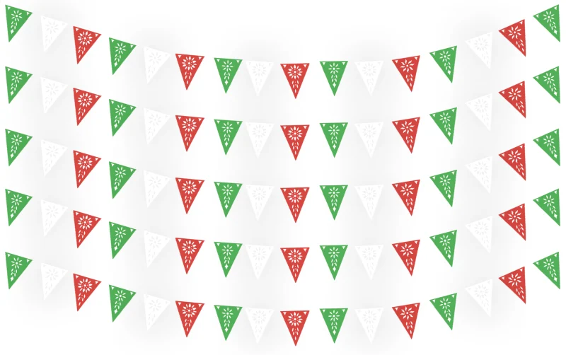 Banderin Calado Triangulo en Tira de plastico picado