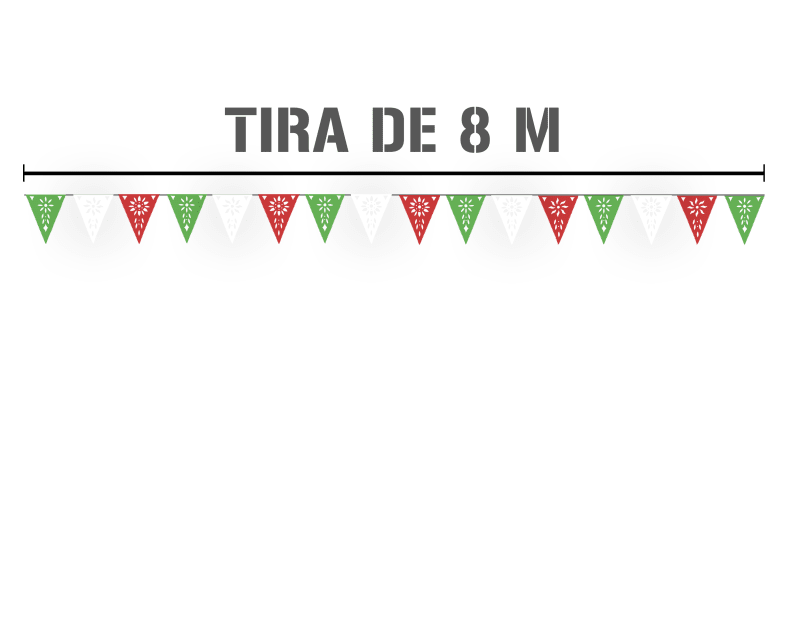 Banderin Calado Triangulo en Tira de plastico picado